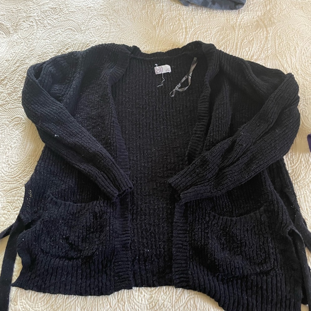 black sweater cardigan